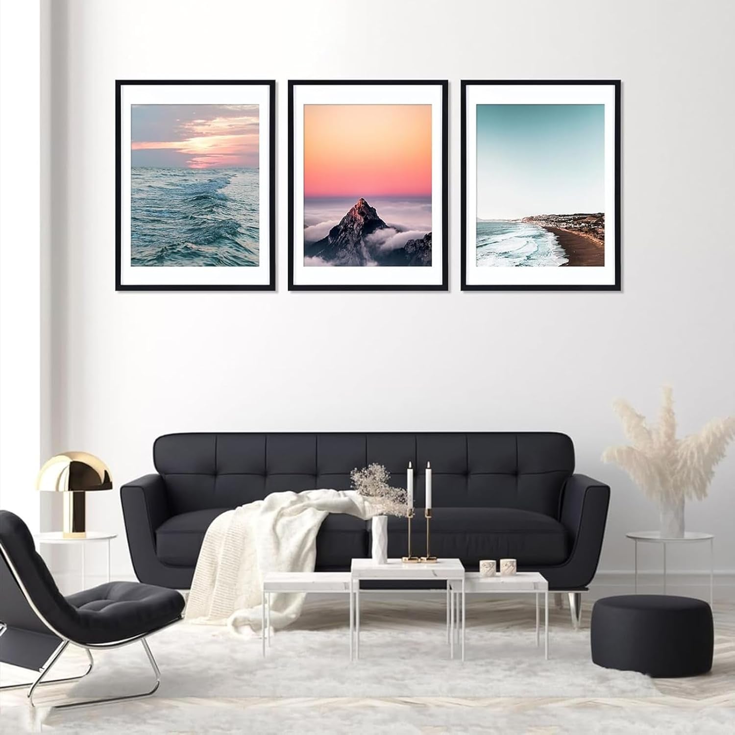 18X24 Picture Frame with Plexiglass - Large Black Poster Frame for Wall Display - Includes 16X20 Mat, Made of Durable PVC Design - 1 Pack