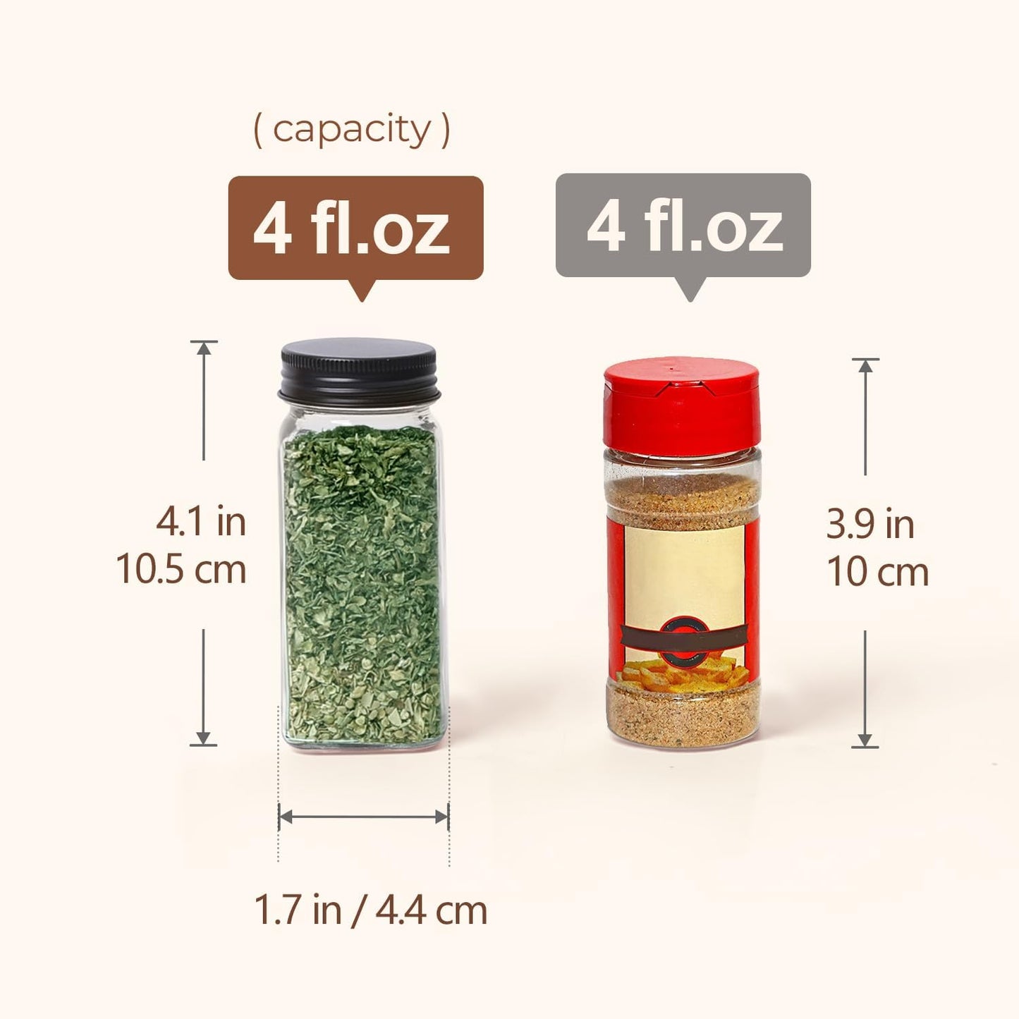 6Pcs 4Oz Glass Spice Jars with Shaker Lids, 21 Labels, Spice Jars Trial Set & Supplement Set, Empty Spice Containers and Square Spice Bottles for Kitchen and Seasoning