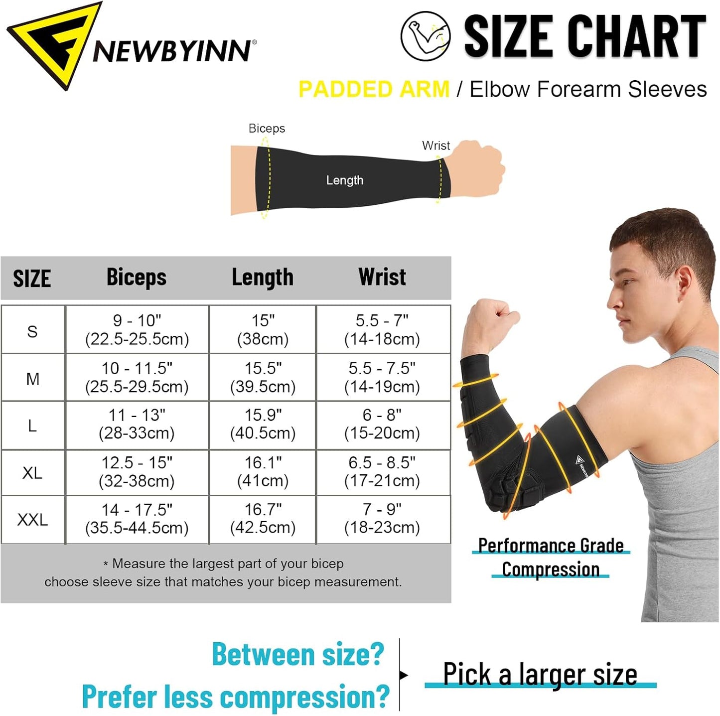 Padded Arm Sleeves 2 Pack, Elbow Forearm Crashproof Pads for Football Basketball Volleyball Soccer