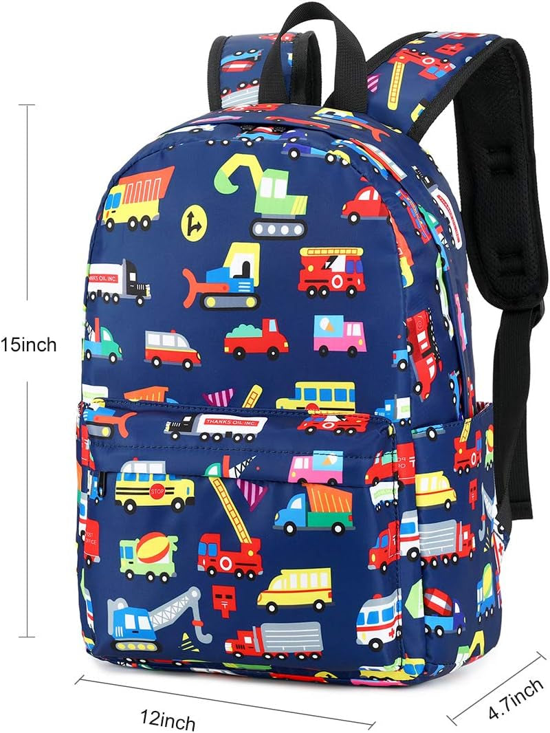 Preschool Backpack Kids School Bookbags for Boys Girls Kindergarten Toddler School Bags (Truck Navy)