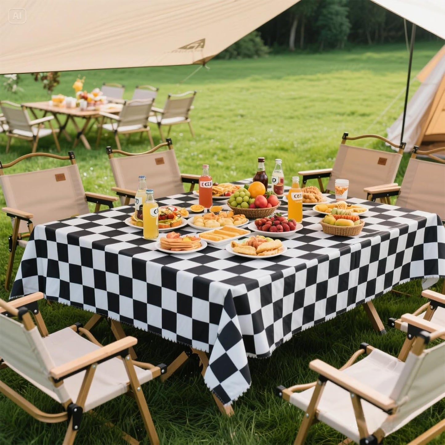3 Packs Black and White Checkered Tablecloths 54 X 108 Inches Disposable Plastic Checkered Flag Racing Table Cover Waterproof Rectangle Race Car Table Cloth for Picnic Party Retro Celebration