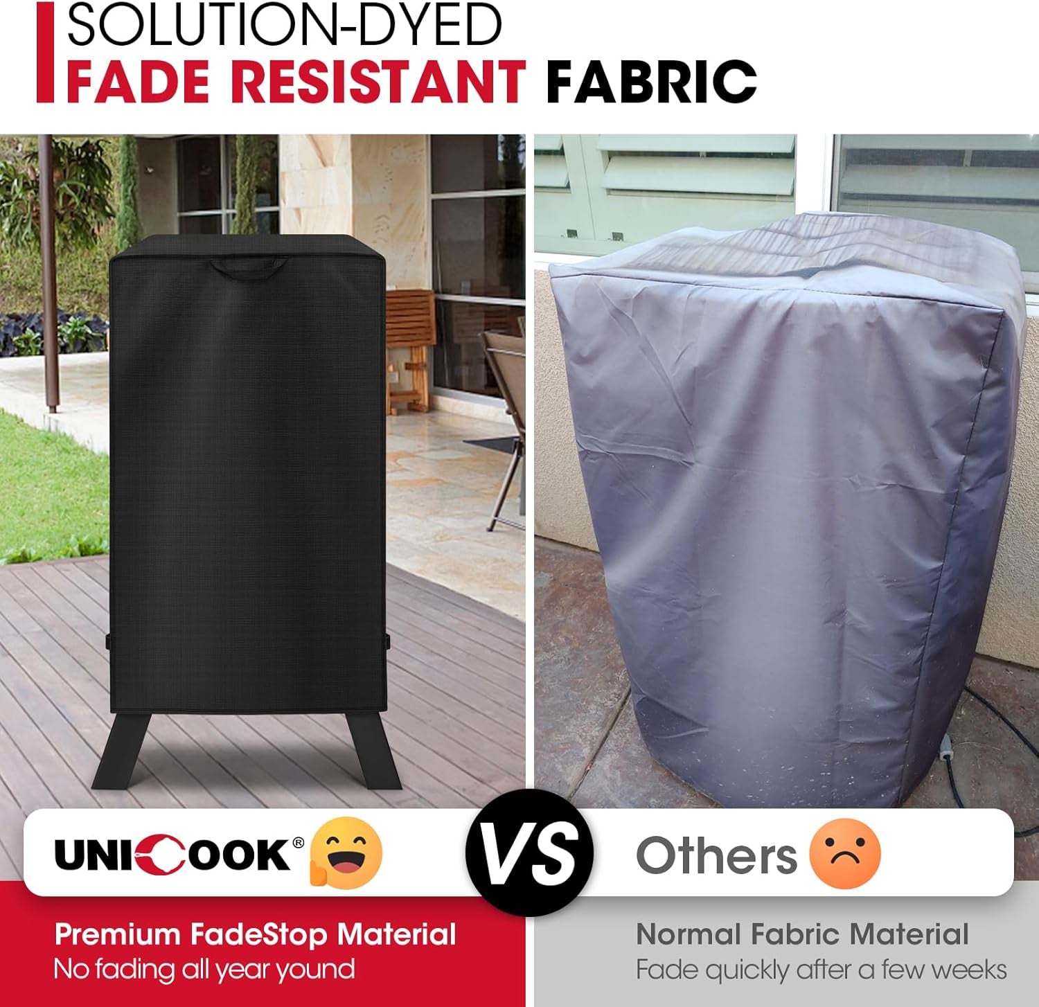 30 Inch Electric Smoker Cover for Masterbuilt, Unique UV Resistant Waterproof Vinyl with Polyester Lining, Outdoor Digital Propane Vertical Smoker Cover, 19" W X 17" D X 33" H