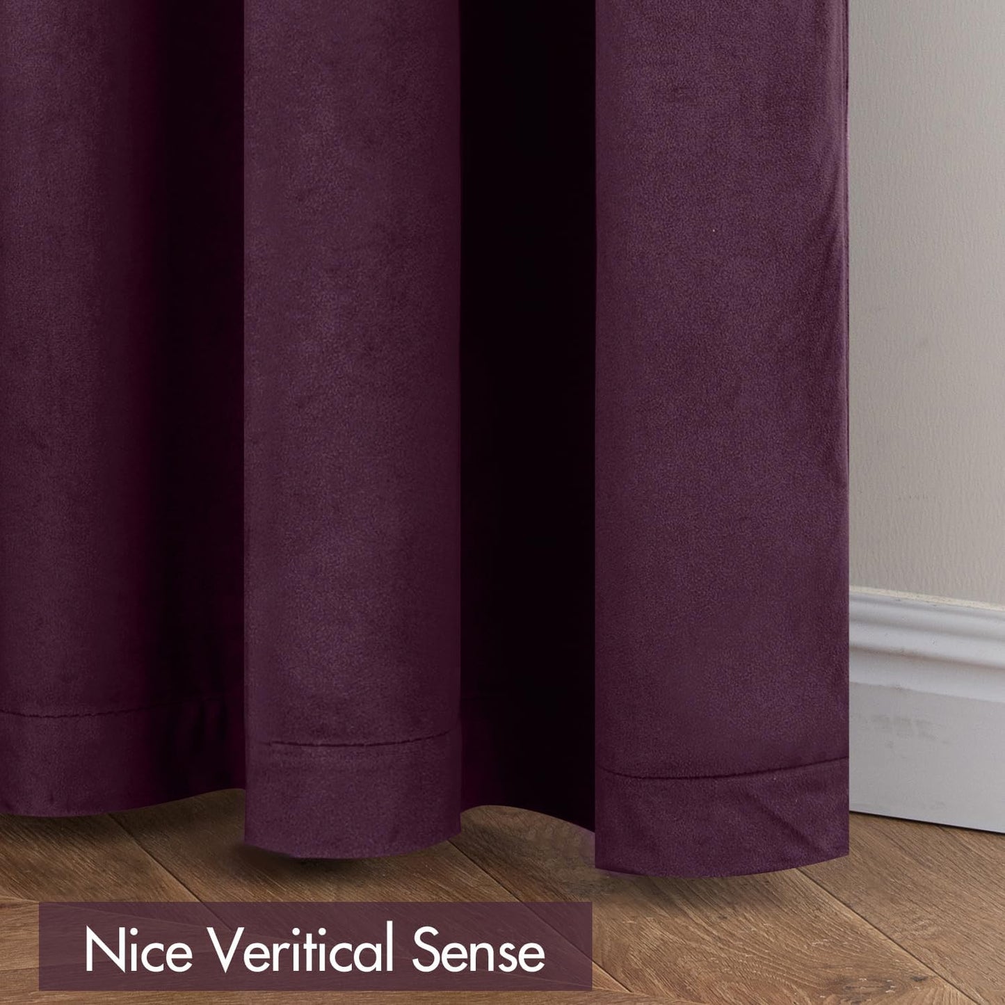Purple Orchid Velvet Thermal Insulated Blackout Curtains - 84-Inch Drapes for Bedroom and Living Room, Set of 2 with Rod Pocket Design