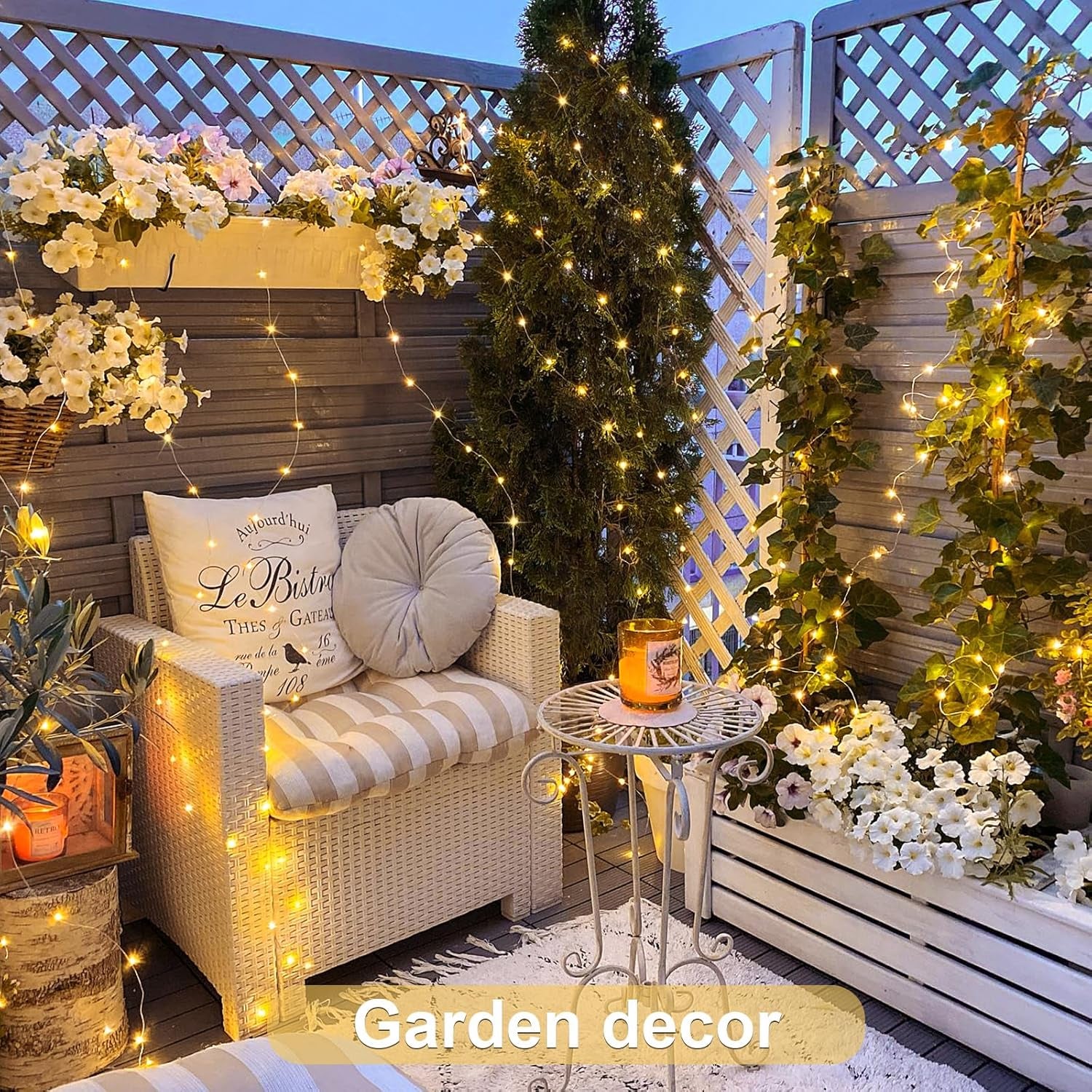 2 Pack Fairy Lights Battery Operated with Remote, Total 400 LED 132Ft Battery Powered String Lights, Christmas Twinkle Lights for Bedroom Indoor Outdoor Patio Tree Christmas Decor, Warm White