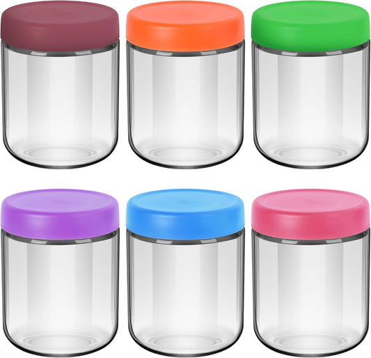 16Oz Glass Jars for Overnight Oats Snacks Salad Yogurt Pudding Cereal Candy Storage Containers Meal Prep Mason Jar with Airtight Lids,6 Pack