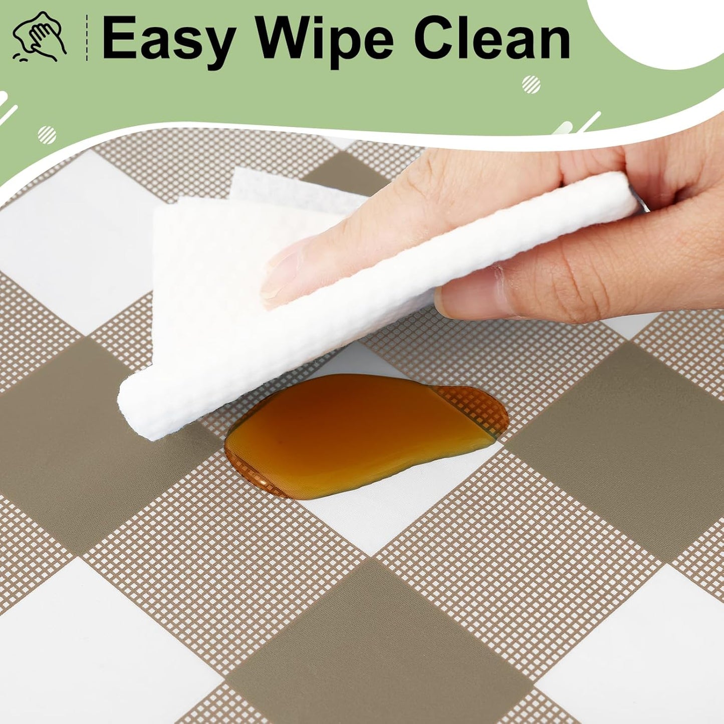 4 Packs Buffalo Disposable Table Cloth, 54 X 108 Inch Waterproof Plastic Tablecloth, Rectangle Khaki and White Checkered Table Covers for Fall, Thanksgiving Decorations