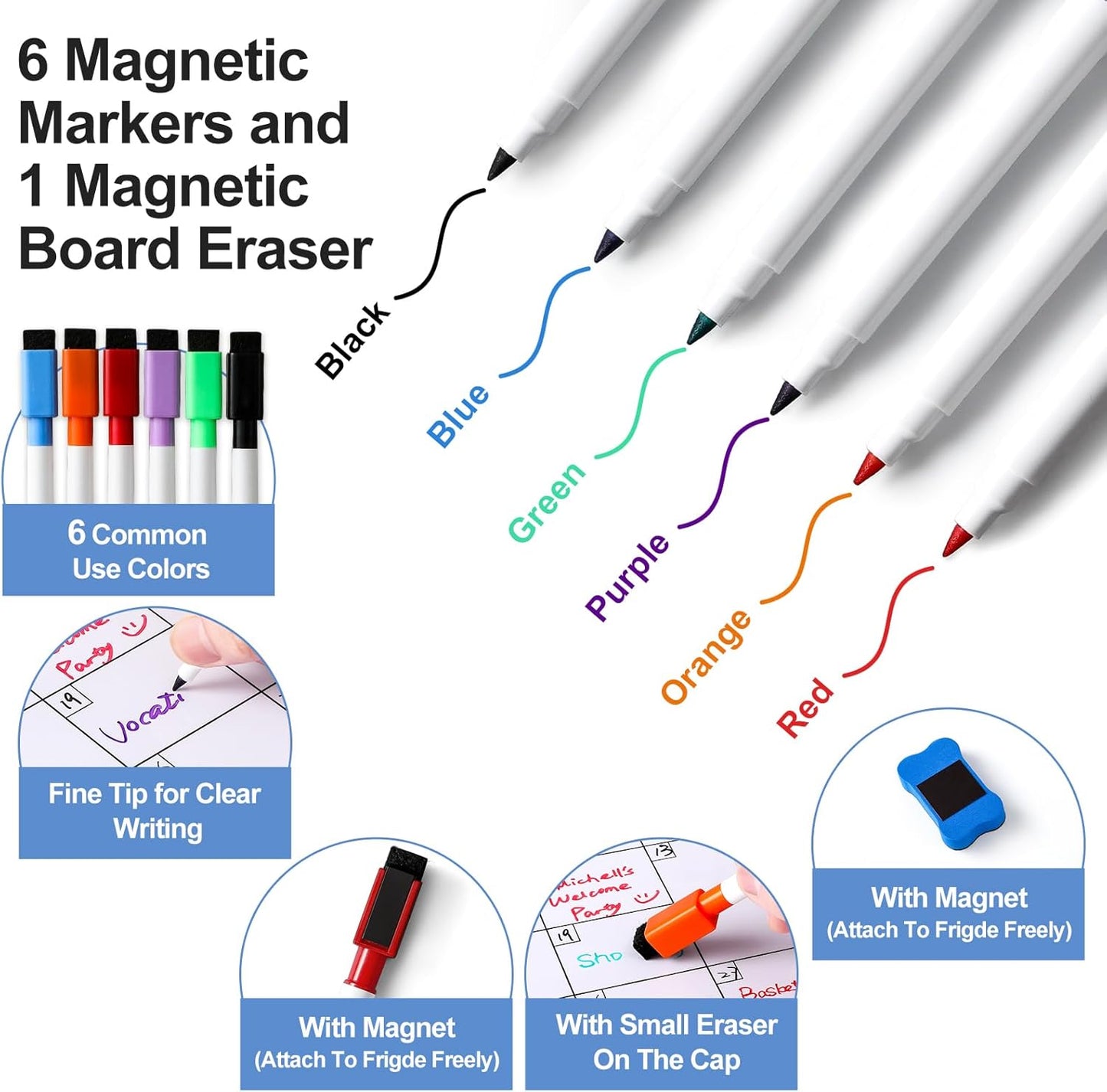 3 Pack Dry Erase Magnetic Calendar for Refrigerator - Monthly & Weekly & Daily Planner Magnet Whiteboard for Fridge Wall - Shopping, Meal/Menu, to Do List, Family Schedule Planning Board (9CO-3RIZH)
