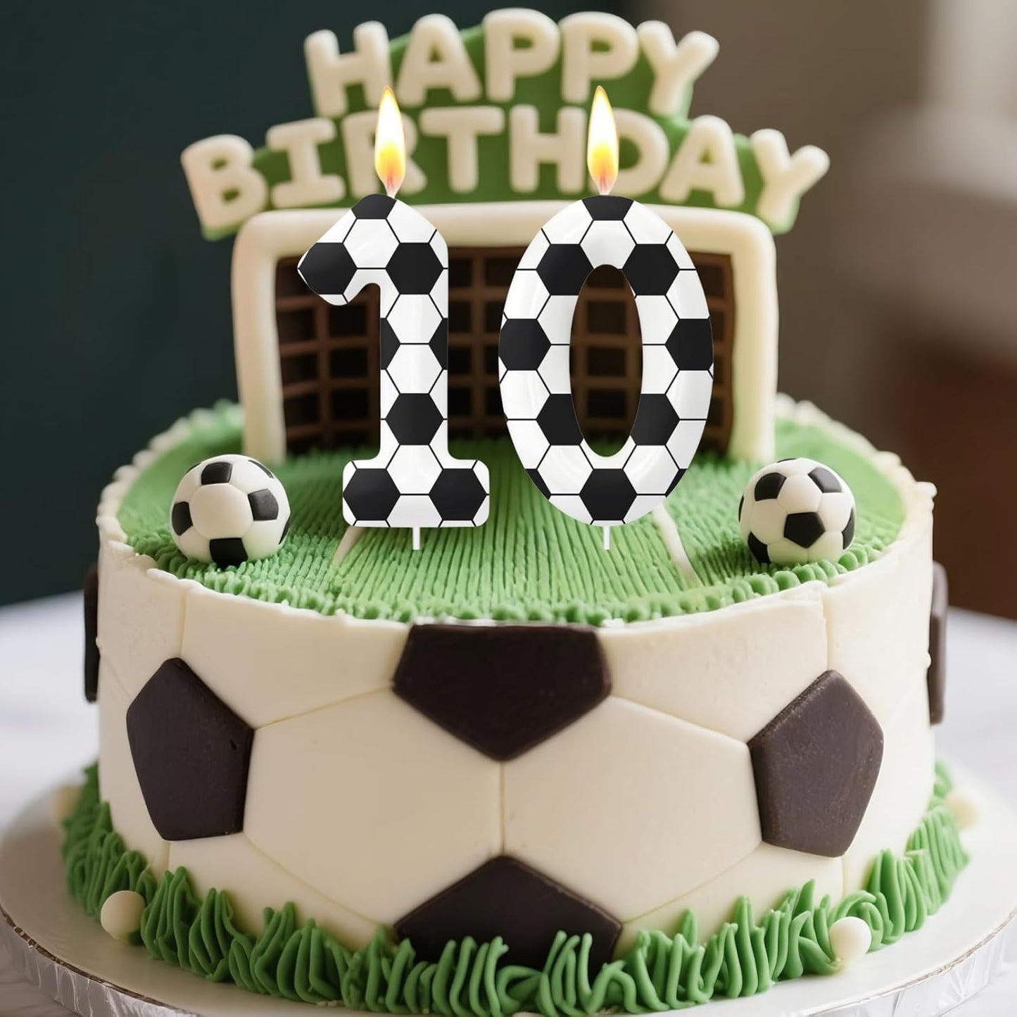 Birthday Number Candles, Soccer Number 9 Birthday Candles for Cake, Soccer Birthday Candles Cake Cupcake Topper for Kids Adults Party Anniversary Supplies