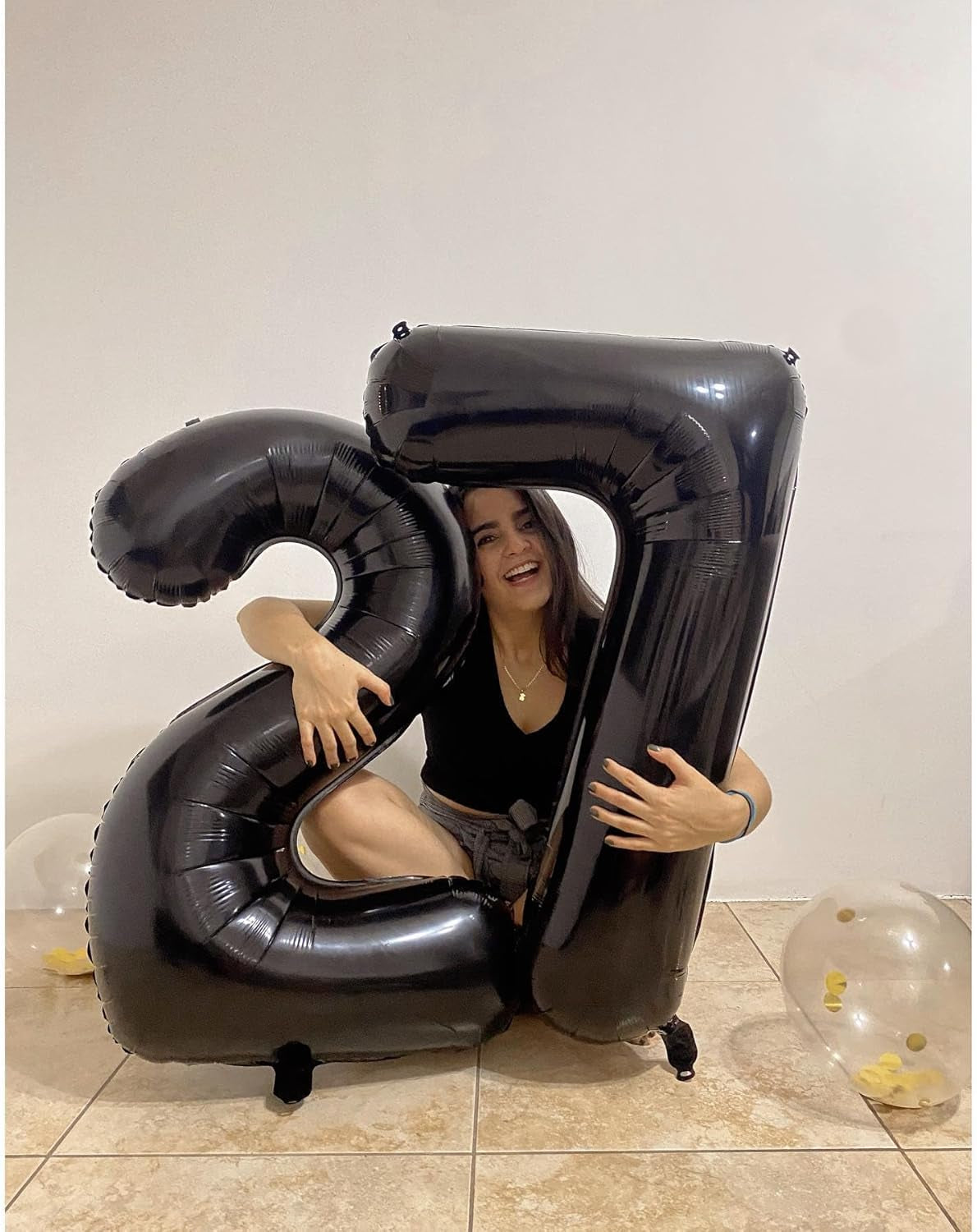 1 Balloon - Black Birthday Number Balloons, 40 Inch Large Foil Balloons for Men Women Boys Girs Black Themed Birthday Decorations