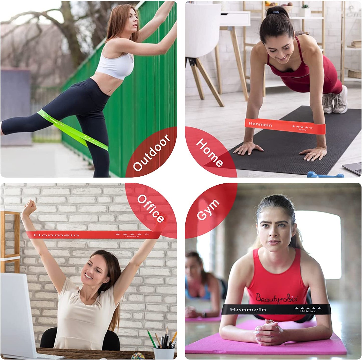 Professional Resistance Bands for Home Fitness and Strength Training - Five Resistance Levels, Made from Natural Latex, Includes Instructional Guide and Carrying Bag