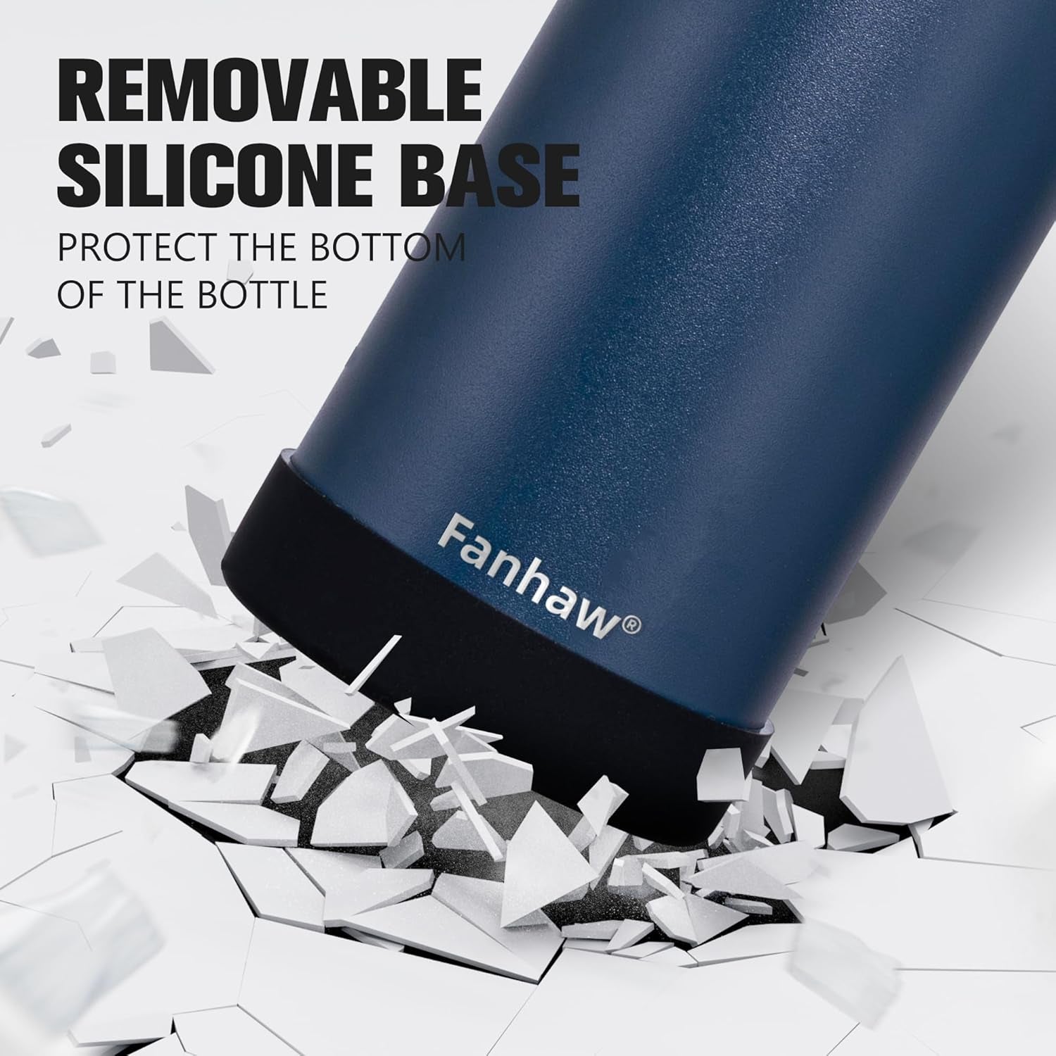 32 Oz Insulated Water Bottle – Portable Stainless Steel Flask with 3 Lids (Straw, Spout, Carabiner) | Leakproof, for Gym, Hiking, Work, Travel & Everyday Use (Navy Blue)