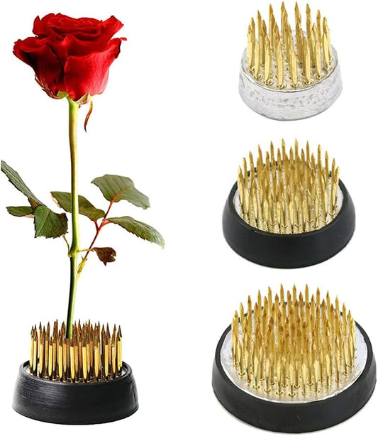 3PCS Flower Frog Holder/Round Flower Fixed Tools with Brass Needle,3 Sizes Flower Arrangement Pin for Garden Home Decoration(0.9Inch 1.34Inch 1.6Inch)