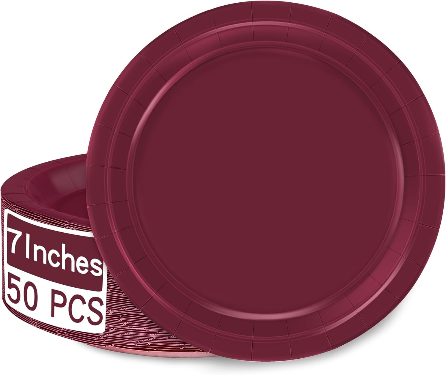 Disposable Paper Plates Set, 50 PCS Purple Dinner Paper Plates, round 9 Inches Party Plates Pack for Daily Meal Picnic Anniversary Mardi Gras Carnival Festival Gathering Party Supplies