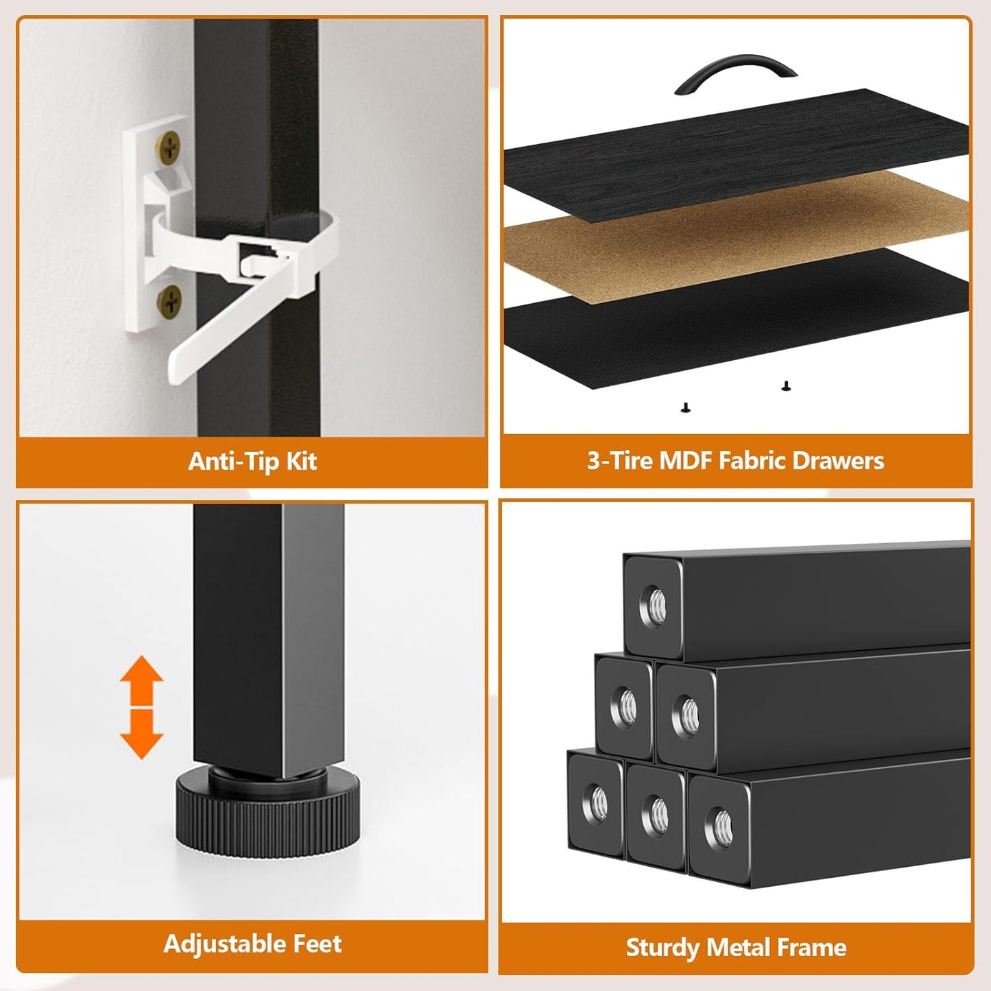 Bedroom Dresser with Nine Spacious Drawers - 55-Inch Long Chest TV Stand and Entertainment Center, Wood Shelf Storage Solution for Living Room, Dorm, Closet, and Entryway, Featuring a Sturdy Metal Frame in Black Oak