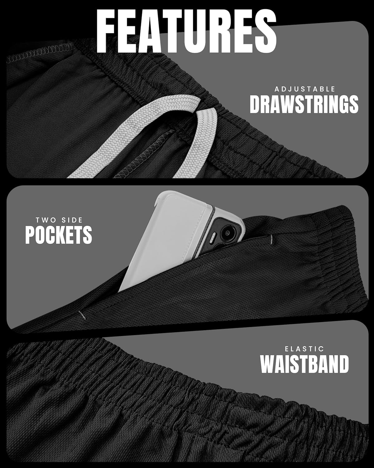 Mens Athletic Shorts 2 Pack Quick Dry Lightweight Running Workout Gym Shorts with Pockets
