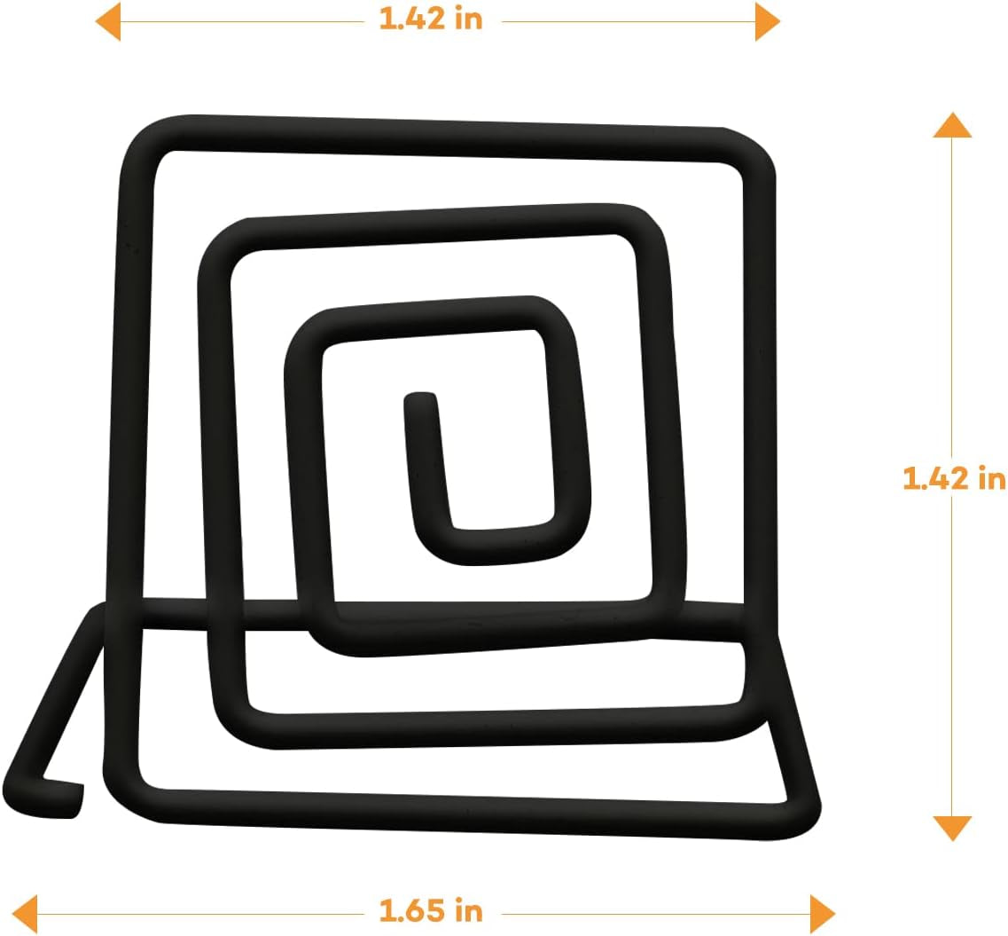 26Pcs Square Place Card Holder Stand - Metallic Table Number Holders, Mini Card Stands for Menu Memo Clip, Wedding, Party, Birthday (Black)