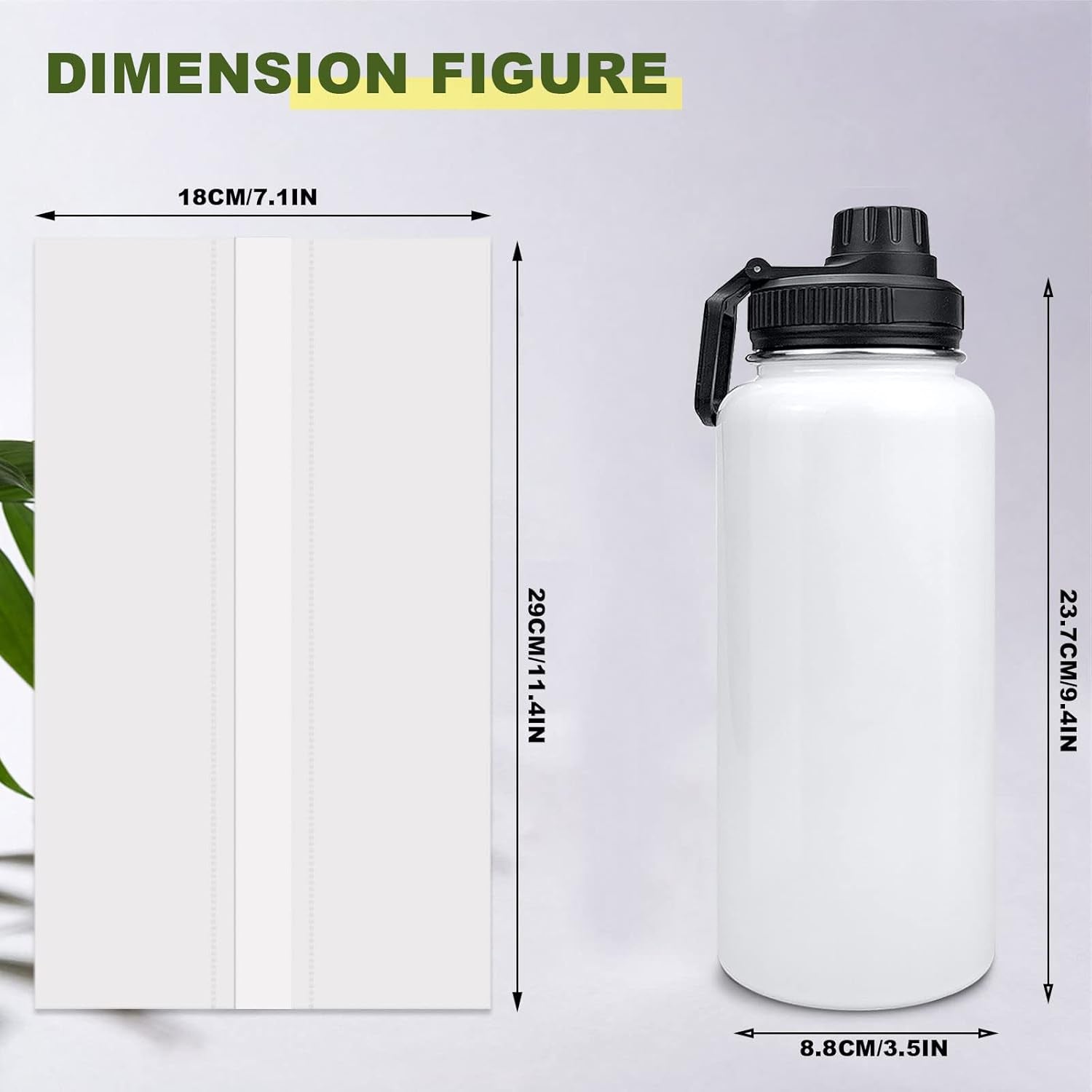 32Oz Stainless Steel Sublimation Sports Water Bottle,Insulated Thermos Mugs with Shrink Wrap Films and Wide Mouth Lid,Double Wall Vacuum Tumbler Keeps Liquids Hot or Cold (White 6 PACK)