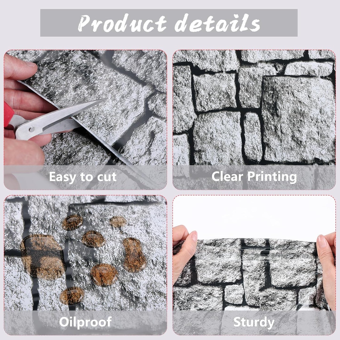 3 Packs Stone Wall Tablecloths 54 X 108 Inch Halloween Table Cloth Stone Printed Table Cover Wallpaper Plastic Medieval Castle Knight Themed Backdrop Stones Brick Tablecovers for Birthday Party