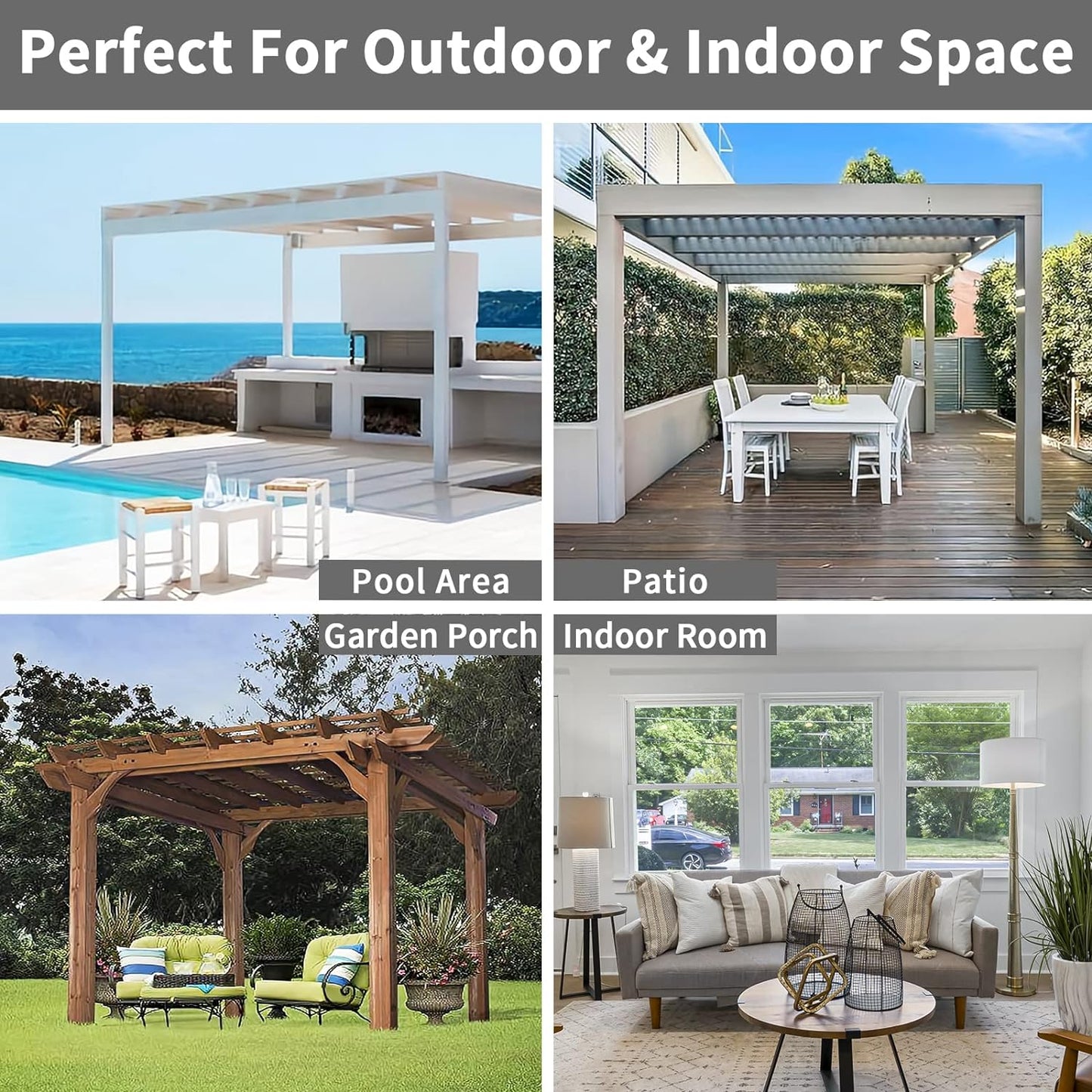 100% Waterproof Outdoor Curtains Windproof Weatherproof Porch Curtains, Premium Thick Outdoor Privacy Grommet Top Panels for Patio, Gazebo and Pergola, 2 Panels, 54X120 Inch, Light Blue