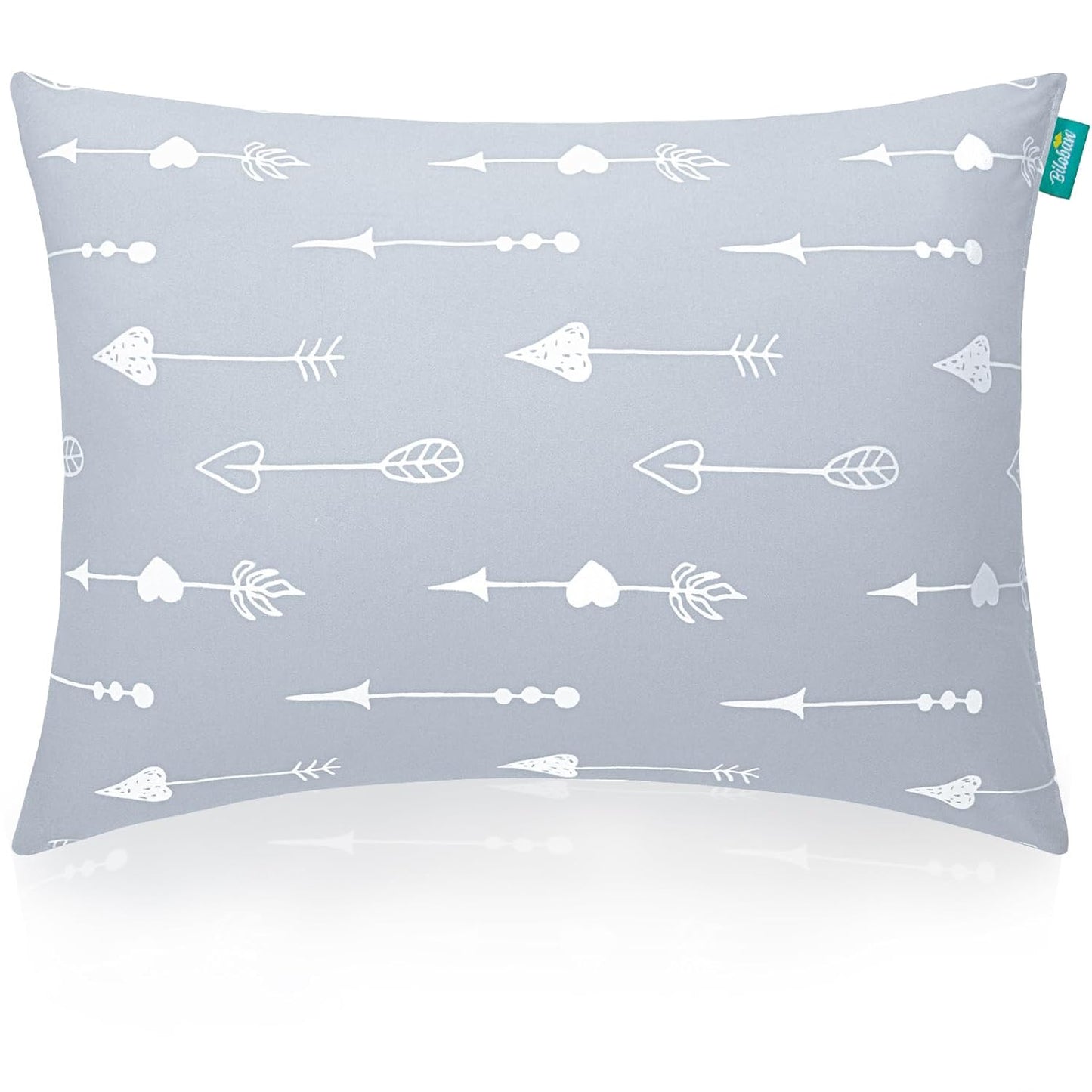 Kid Travel Pillow for Sleeping, Kid Pillow 14" X 19" for Toddler Bed, Soft & Skin-Friendly Small Pillows for Sleeping, Toddler Use Only, Age 2 to 5 (Light Grey Arrow)