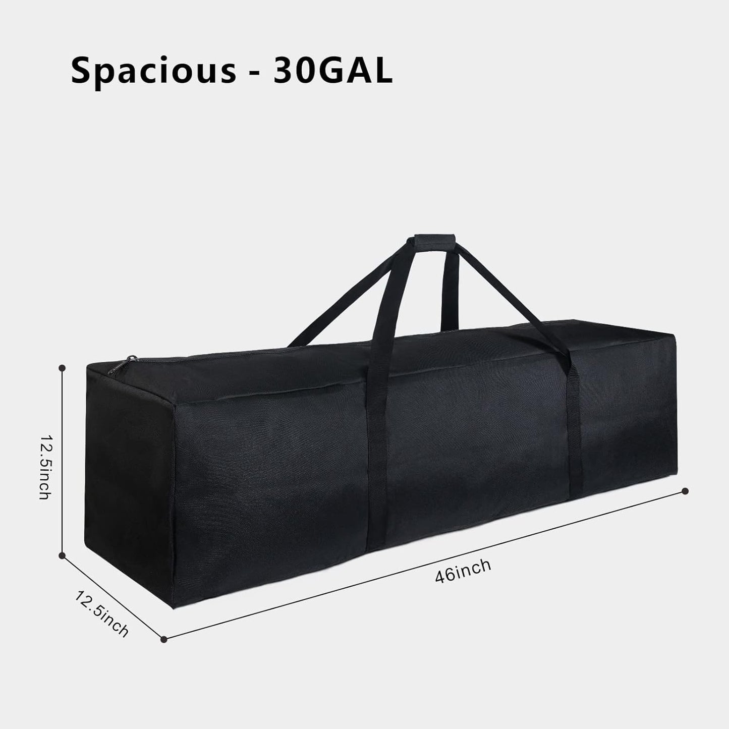 46 Inch Extra Large Zippered Duffel Bag for Travel Camping Sports Equipment Storage, Waterproof Foldable Luggage Bag with Padded Handles
