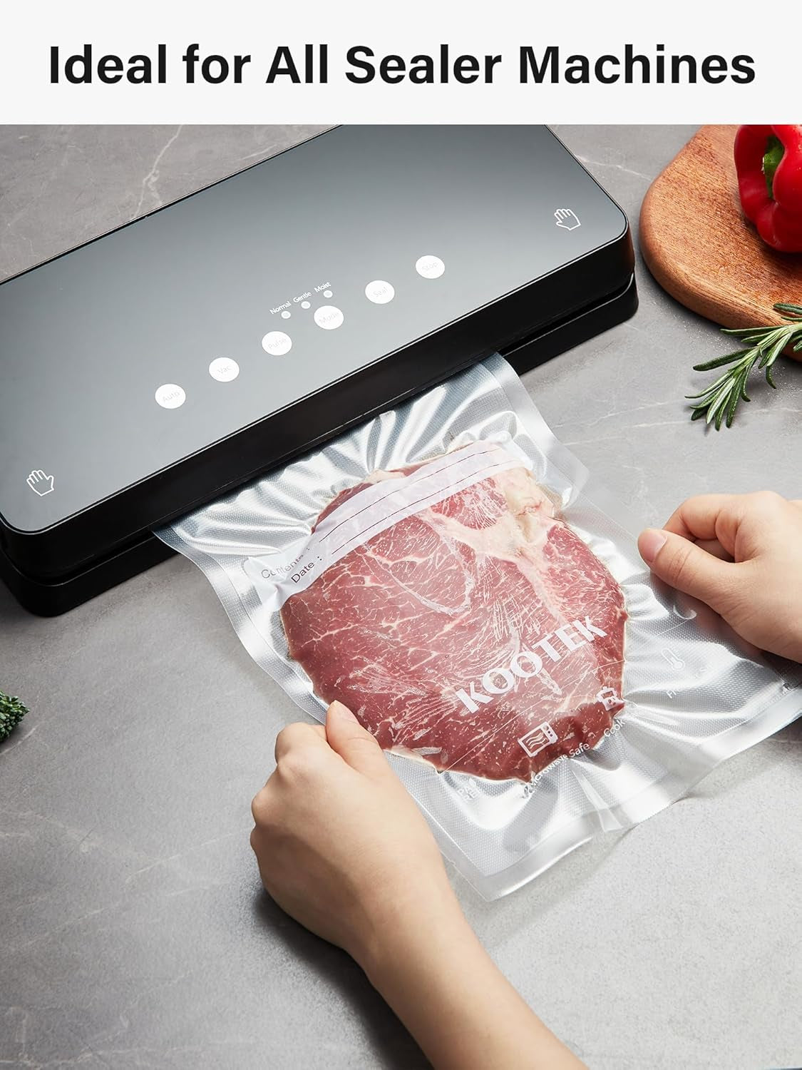 Vacuum Sealer Bags, 150 Gallon 11" X 16", Quart 8" X 12" and Pint 6" X 10" Vacuum Seal Bags for Food, Commercial Heavy Duty, BPA Free, Precut Food Vac Bag for Storage, Meal Prep or Sous Vide