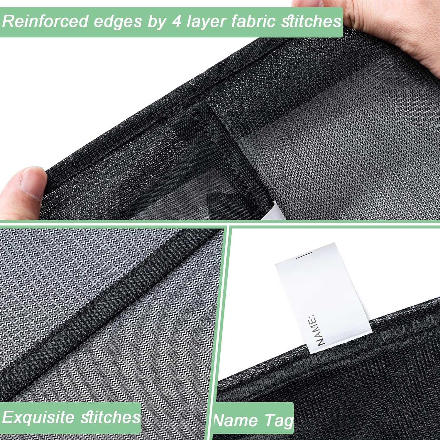 2 Pack Mesh XL Laundry Bags,Machine Washable Dirty Clothes Organizer with Drawstring and ID Tag, Large Laundry Hamper Liner Enough to Laundry Essentials Fortravel(24"X 36",Black+White)