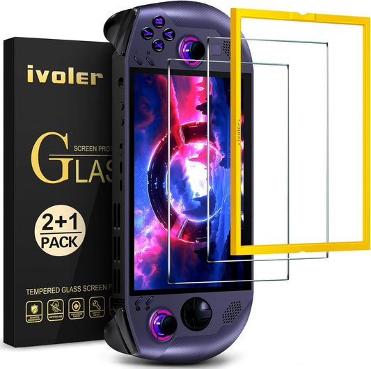 2 Pack Screen Protector for Lenovo Legion Go S Handheld 2025 with Alignment Frame, Tempered Glass, 8 Inch Full Coverage, Transparent Ultra HD, Anti-Scratch, Anti-Fingerprint