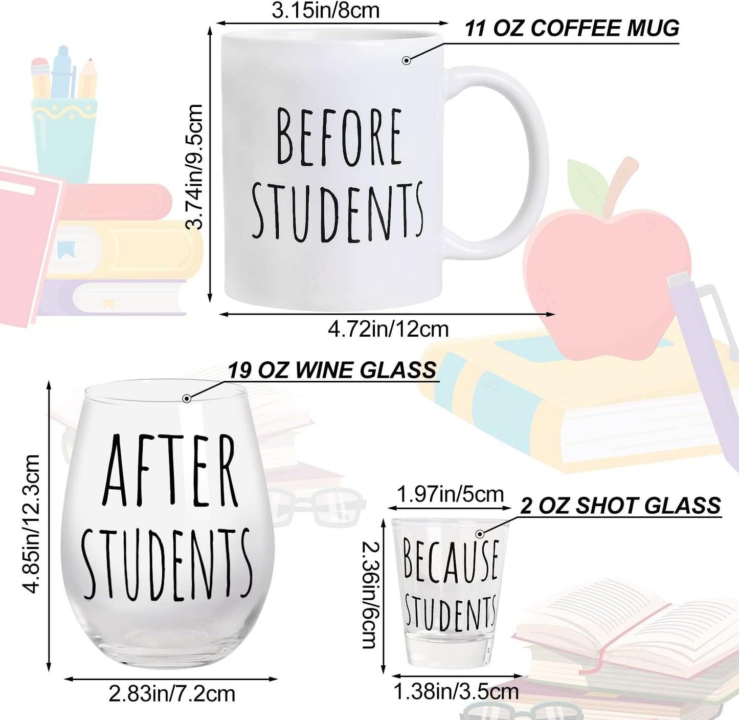 Teacher Appreciation Gifts, Best Teachers Gifts, Thank You Teacher Gift, Funny Back to School Gift for Teachers Women, 7 Pcs