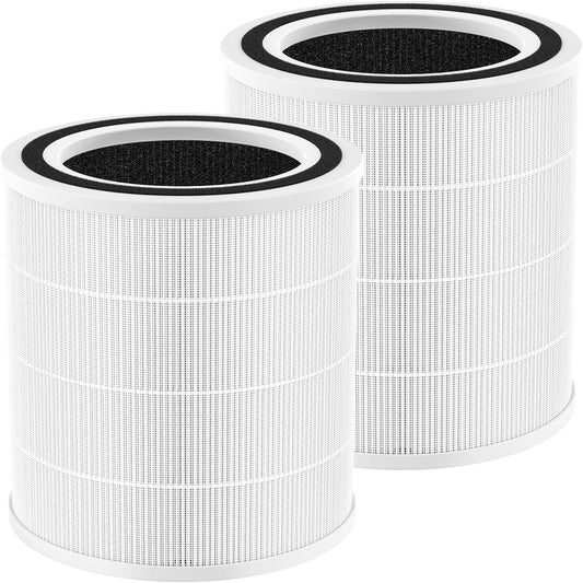 2-Pack AC400 Air Purifiers Replacement Filter for Purivortex AC400 Air Purifier, 3-In-1 H13 True HEPA Technology High Efficiency for AC400 Air Purifiers, White