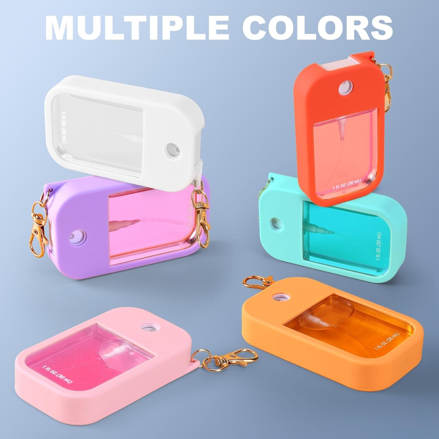 Hand Sanitizer Spray Case for Touchland,Silicone Case with Keychain for Power Mist and Glow Mist1 Fl Oz(White),Travel Size