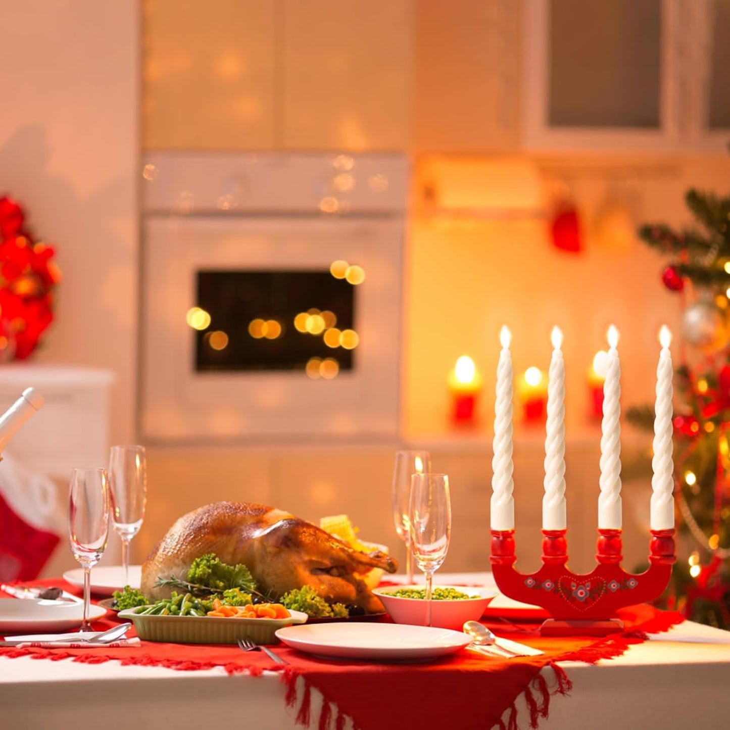 8 Inch 4Pack Spiral Taper Candles,Smokeless & Unscented & Dripless, for Weddings, Birthdays, Dinner Parties, Rituals, Prayer, Birthdays, Meditation