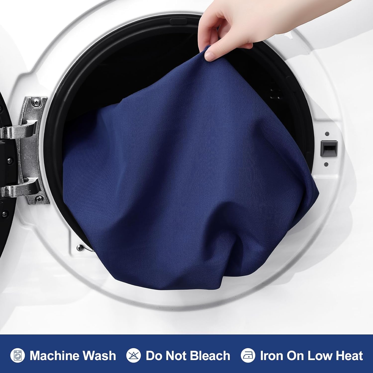 2 Packs Rectangle Fitted Tablecloth, 6 Foot Washable Fabric Table Cloth, Waterproof Polyester Table Cover for Party, Trade Show, Outdoor and Indoor (Navy Blue, 30" X 72")