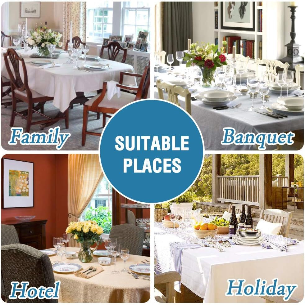 Linen Textured Table Cloths 54 X 54 Inch Premium Solid Tablecloth Spill-Proof Waterproof Table Cover for Dining Buffet Feature Extra Soft and Thick Fabric Wrinkle Free, Aqua