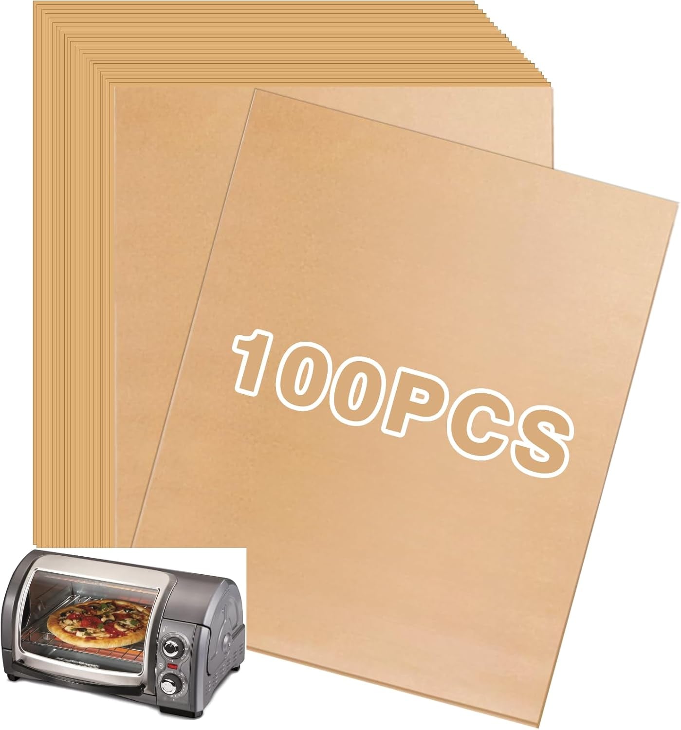 Parchment Paper Disposable Compatible with Hamilton Beach Easy Reach 4-Slice Countertop Toaster Oven, 100Pcs Parchment Paper Sheets Air Fryer Accessories for Hamilton Beach 31344DA