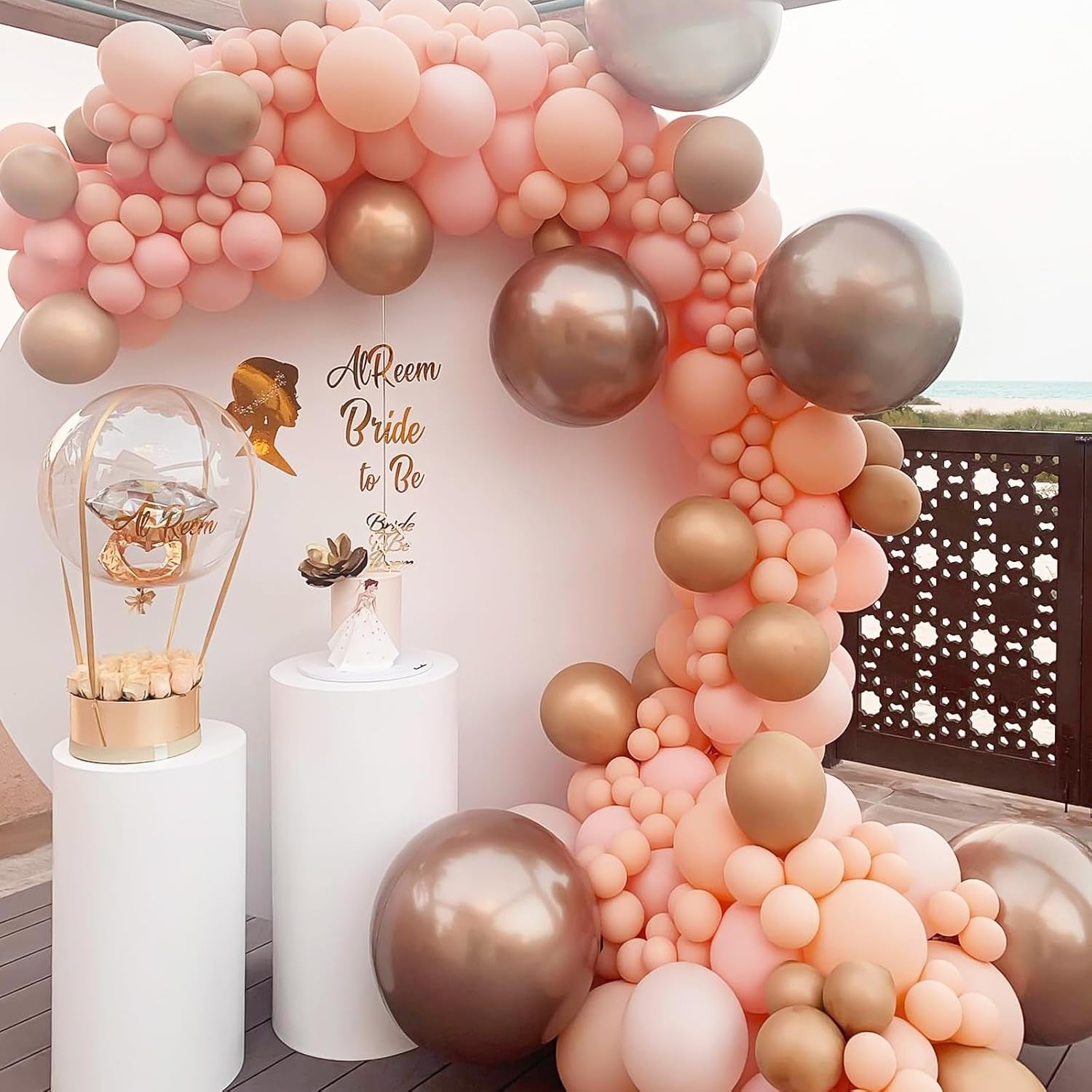 110Pcs Peach Balloons, 18 12 10 5 Inch Pastel Orange Balloons Different Sizes Peach Balloon Arch for Baby Shower Bridal Wedding Mothers Day Birthday Party Decorations