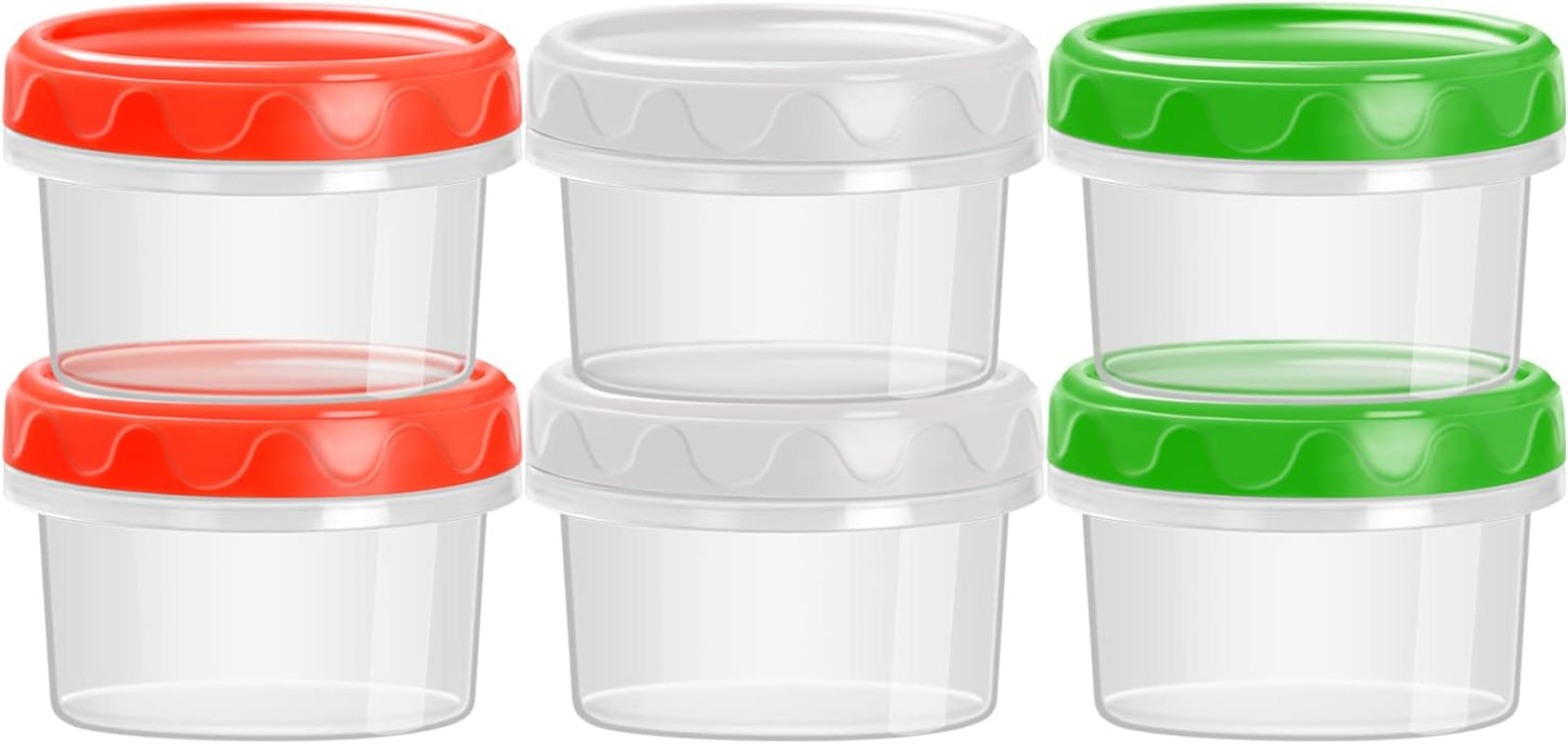 2 Oz Plastic Containers with Lids Small Salad Dressing Container to Go Condiment Sauce Dipping Cups Jars Airtight,6-Pack