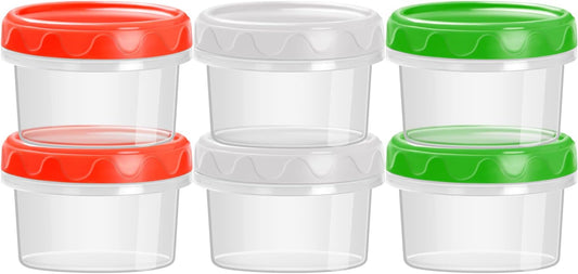 2 Oz Plastic Containers with Lids Small Salad Dressing Container to Go Condiment Sauce Dipping Cups Jars Airtight,6-Pack