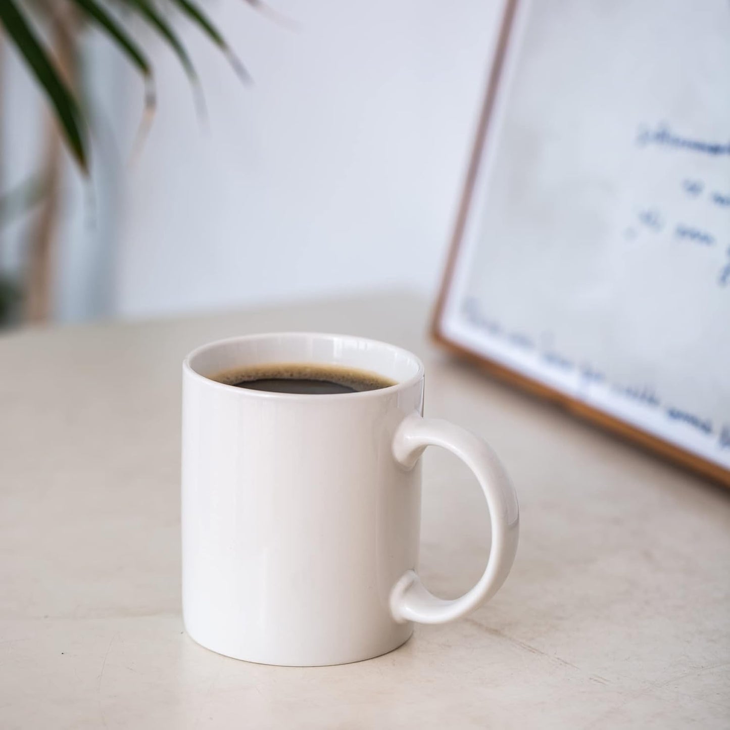 12 oz Off-White Ceramic Coffee Mugs Set of 12 with Large Handle, Lightweight and Dishwasher & Microwave Safe, Ideal for Latte, Cappuccino, Cocoa, and Milk