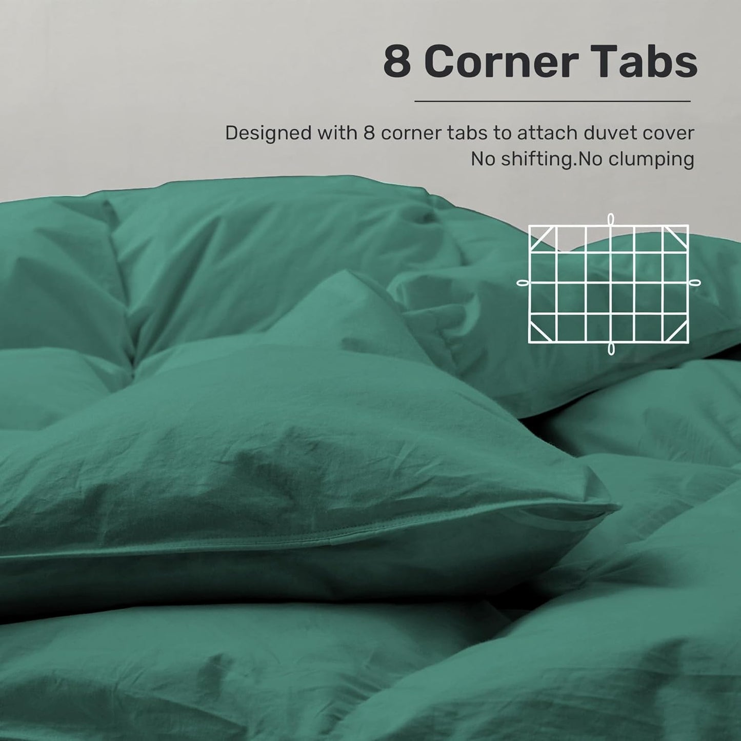 Pinch Pleat Goose Feather down Comforter - All Season Duvet Insert with 100% Cotton Cover, Cloud-Like Fluffiness, 20% Extra Fill (King, Green,106"X90")