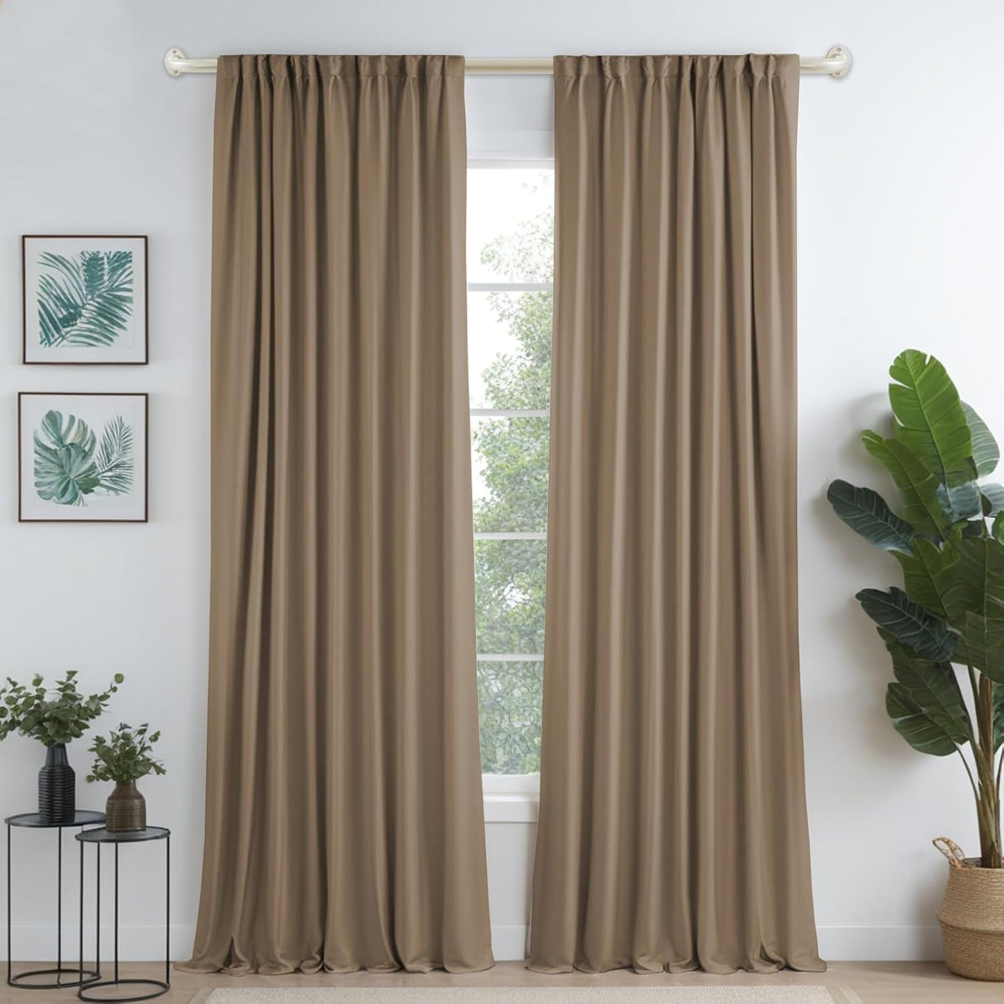 Blackout Curtain Rod for Windows 18.5 to 28.5 Inch, 3/4 Inch Adjustable Wrap around Short Curtain Rods Telescoping Curved Drapery Rods for Living Room Inoor/Outdoor,Nickel