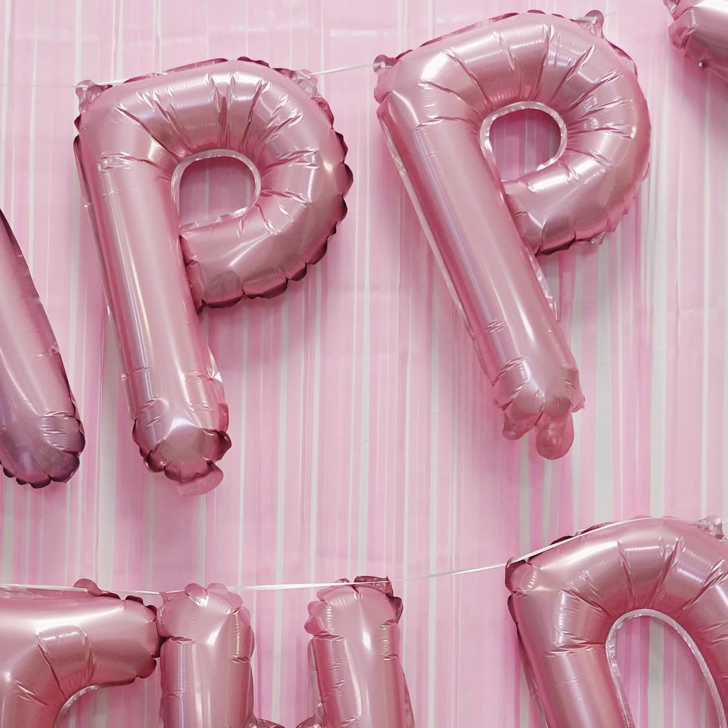 Pink Party Fringe Backdrop with Happy Bday Banner