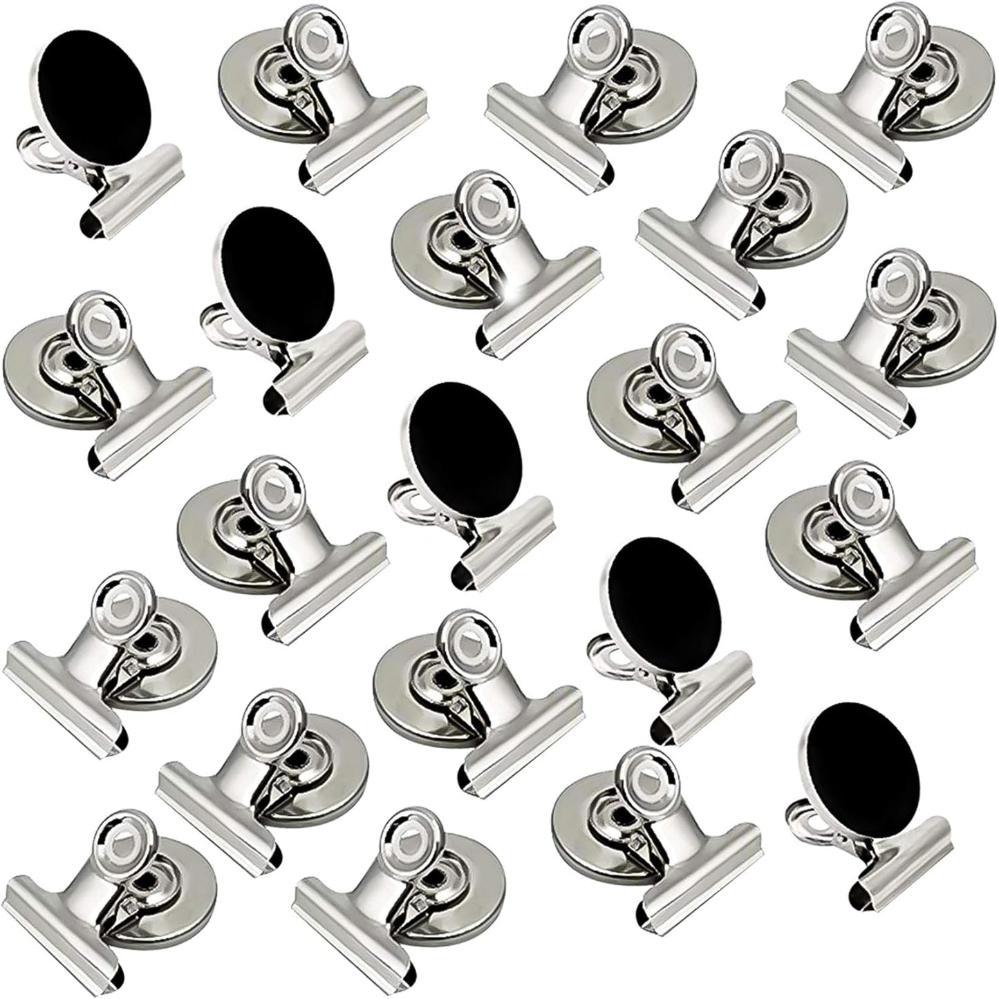 20-Pack Heavy-Duty Magnetic Clips for Refrigerators and Whiteboards - Strong Magnetic Hold for Home, School, Office, and Teaching (Silver)