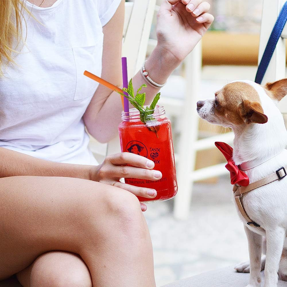 Reusable Silicone Straws, Long Flexible Silicone Drinking Straws with Cleaning Brushes for 30 Oz Tumblers - 10 Pieces - Bpa-Free - No Rubber Taste