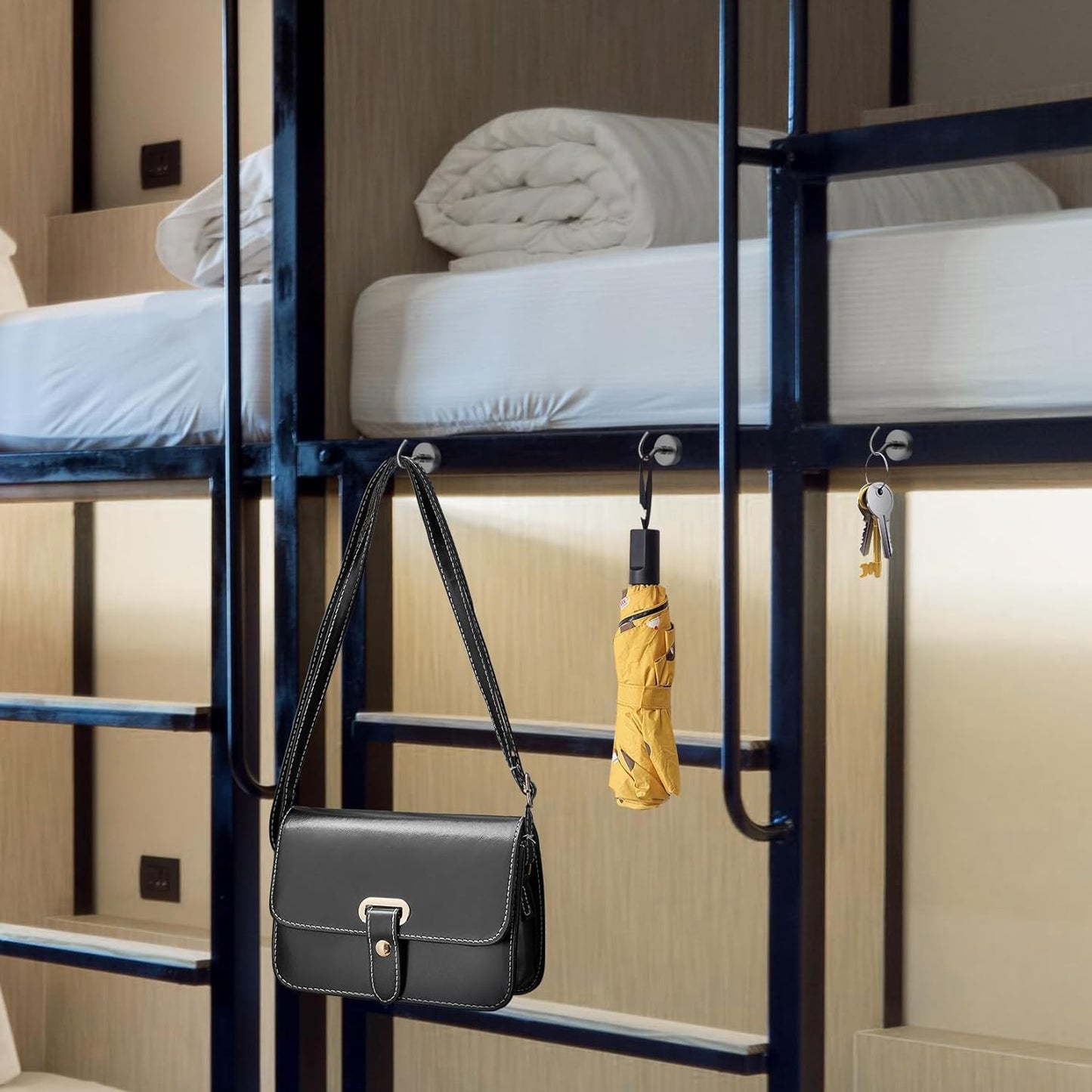 10Pack Black Magnetic Hooks Heavy Duty, Neodymium Magnet Hooks for Cruise, Strong Magnetic Hooks for Hanging, Magnets with Hooks for Home, Kitchen, Workplace, Office -25LBS