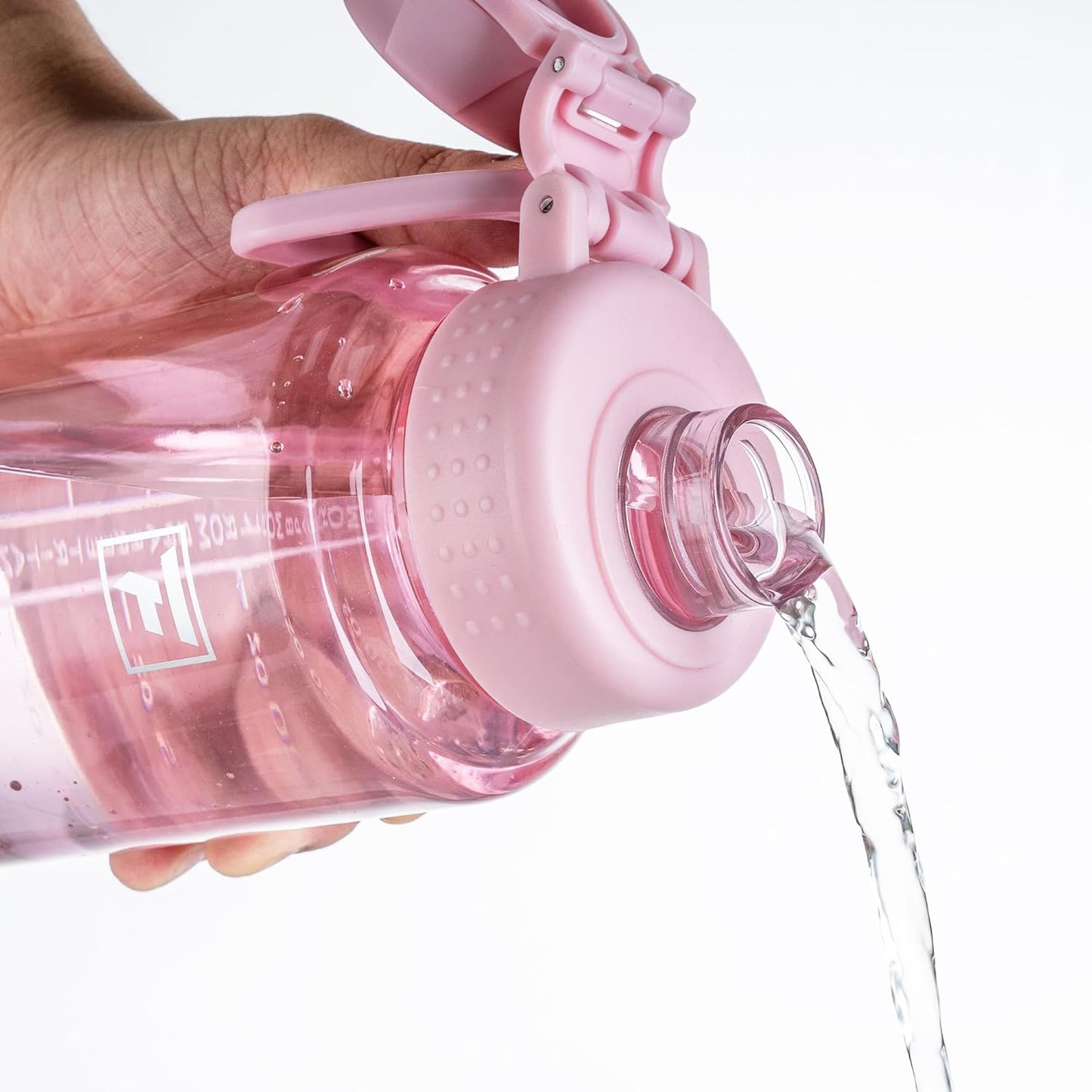 32 Oz Clear Water Bottle with Fast-Flow Spout Lid, Bpa-Free Tritan, Wide Mouth, Leakproof, Reusable Bottle for Gym, School, Office, Travel (Cherry Blossom)