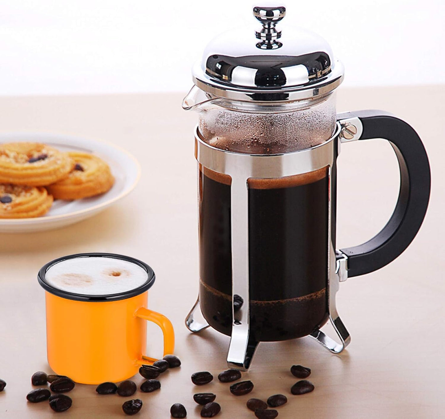 Camping Coffee Mug Set of 4, Enamel Tea Coffee Drinking Mugs Cups for Home Party Travel Picnic Camping, Reusable & Portable - 12 Ounce/355 ML