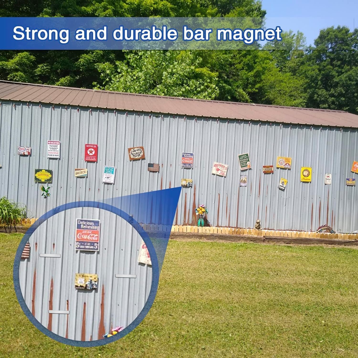 6 Pack Super Strong Neodymium Magnets, Powerful Rare Earth Neodymium Bar Magnets, Heavy Duty Magnet Bar with Double-Sided Adhesive for Garage, Kitchen, Science, Craft, Office, DIY - 60X10X3Mm