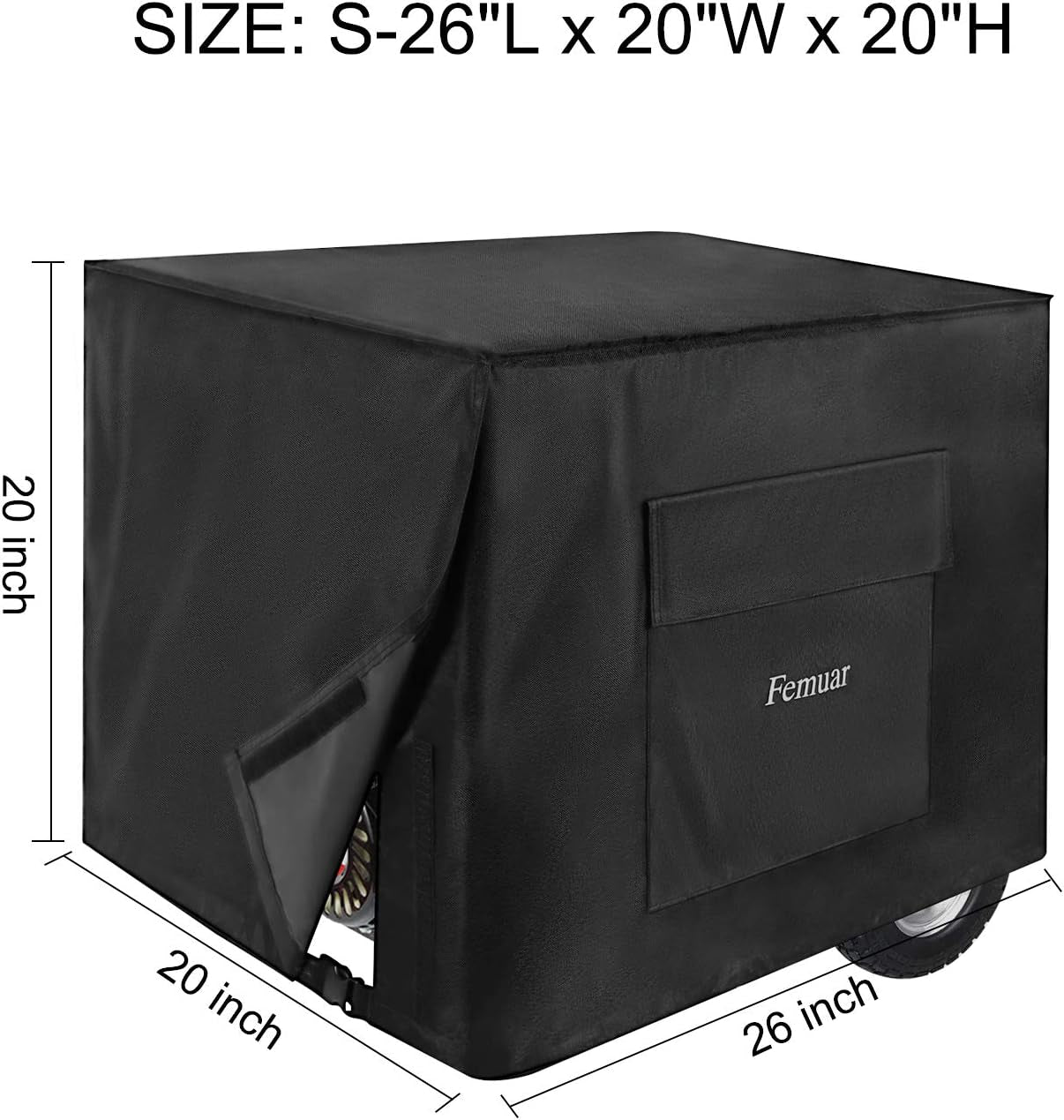 Outdoor Generator Covers Waterproof Heavy Duty 600D Oxford Portable Generator Cover Universal for 3000-5000 Watt Portable Generators ,26X20X20In