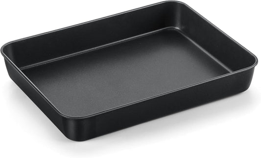 12.3 Inch Nonstick Small Lasagna Pan, Stainless Steel Deep Toaster Oven Pan Tray for Brownie Meats Lasagna, Rectangular Bakeware for Oven Use, Easy Clean & Heavy Duty, 1PC